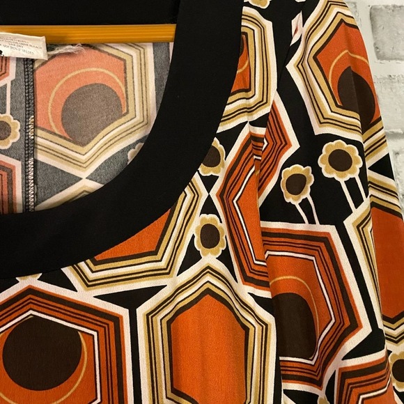 Sage Blu Vintage Rust Orange Black Cream Dress Size Medium M - Picture 9 of 10